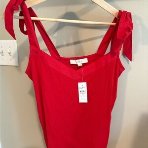 LOFT Women's Red Sleeveless Top